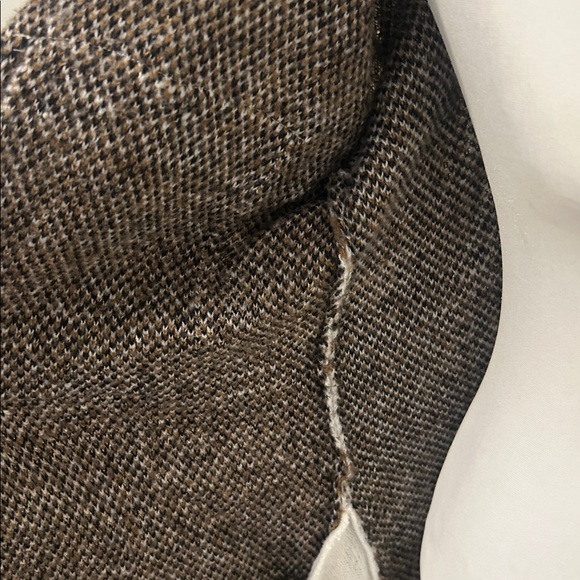 White Gray beige neutral Plaid Women's sweater Coat - Picture 3 of 11